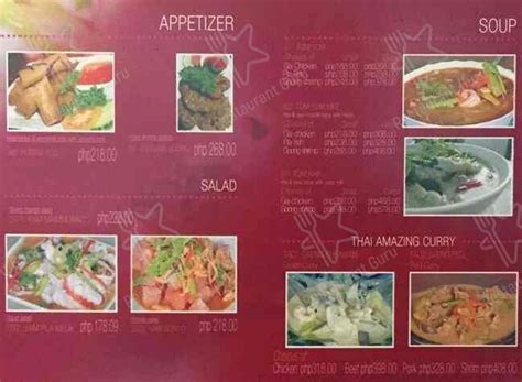 Menu at Bangkok Cafe, Makati, 6801 Ayala Ave