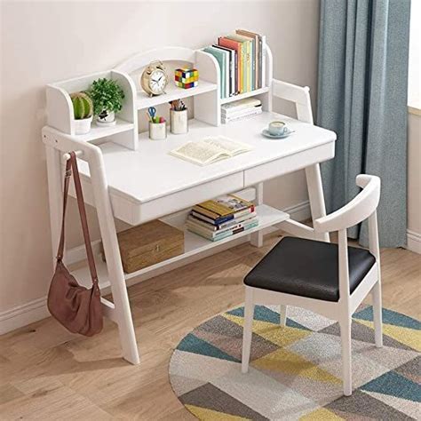 N/ A Student Study Desk Desk Bedroom with Bookshelf Best Gift Desk for ...