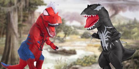 Spiderman X T Rex Inflatable Dinosaur Costume - carefulu.com