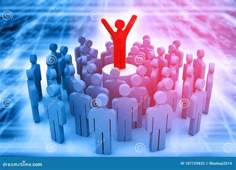 Team leader, teamwork stock illustration. Illustration of chief - 107729832