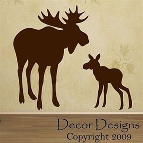 Mom With Baby Moose 28"H x 29"W Vinyl Wall Decal Sticker - Decor Designs Decals | Moose decor ...