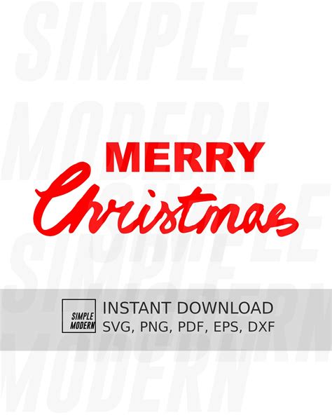 Merry Christmas Hand Lettering Vector - Simple Modern SVG