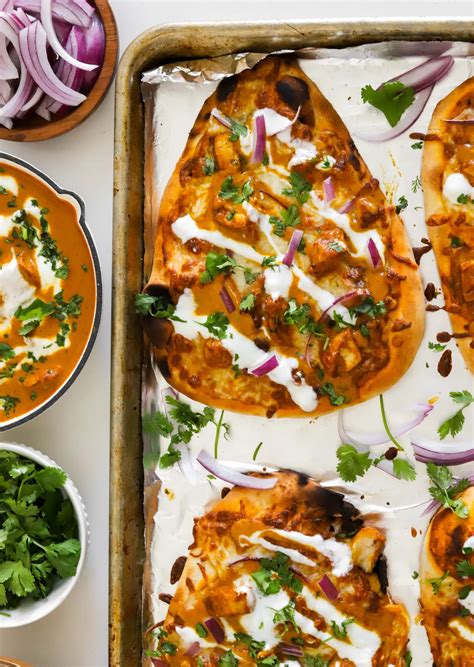 Butter Chicken Naan Pizza - Moribyan