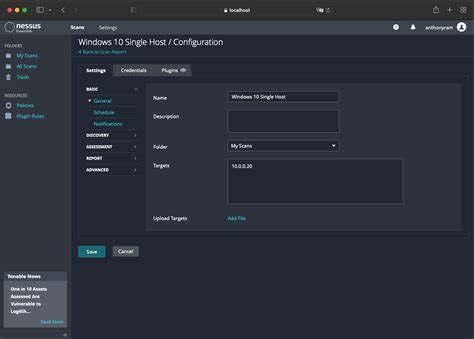 A Guide to installing and using the Nessus Vulnerability scanner — ANTHONY RAM