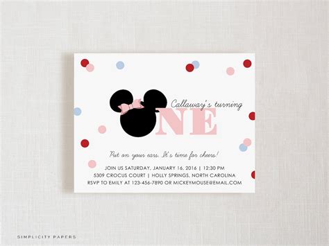 Mickey Mouse Clubhouse Invitations Choose Your Colors | Etsy