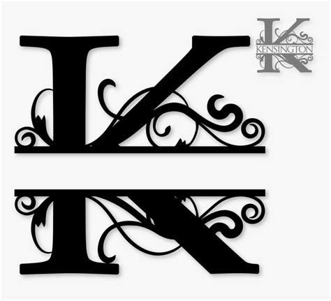 Monogram K - Free Split Monogram Letters K, HD Png Download - kindpng