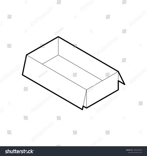 Outline Box Icon Empty Cardboard Corrugated Stock Vector (Royalty Free ...