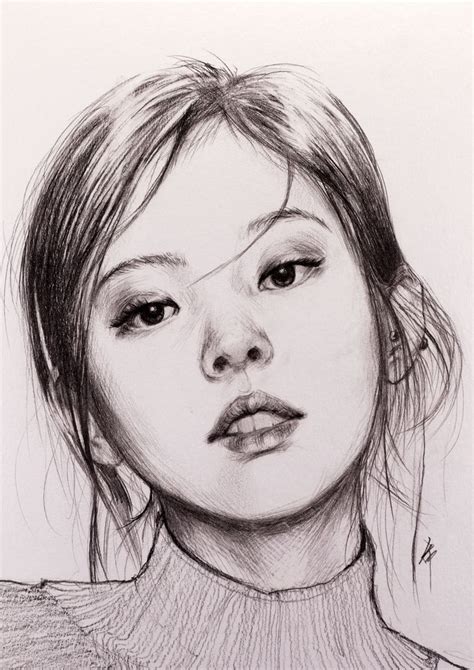 Blackpink Jennie pencil drawing | Portrait drawing, Realistic pencil drawings, Drawings