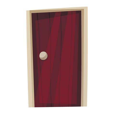 Vector isolated illustration of cartoon wooden closed door. 27993613 ...