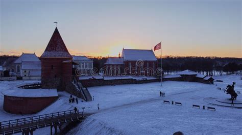 Kaunas Castle Covered in Snow in Winter Stock Image - Image of tourism ...