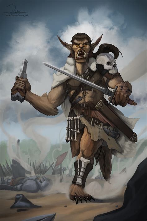 [OC] [Art] Nirr, The Bugbear Barbarian : r/DnD