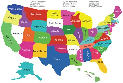 Usa Colorful Map • Mapsof.net