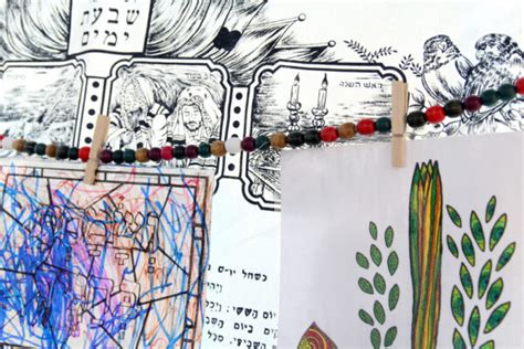 Hanging Kids Sukkah Decorations on a DIY Chain