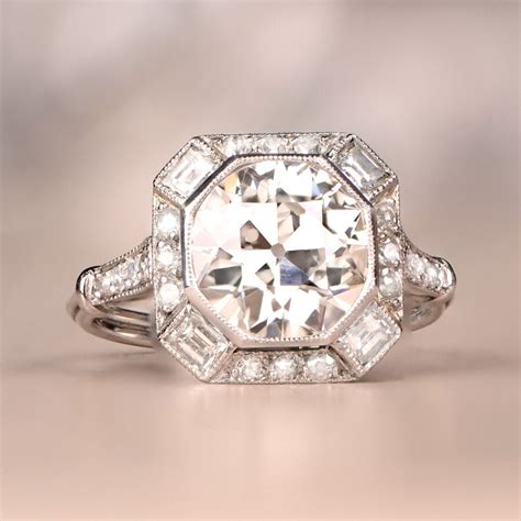 2.26ct Old European Cut Diamond Ring. Handcrafted Platinum Ring. - Etsy