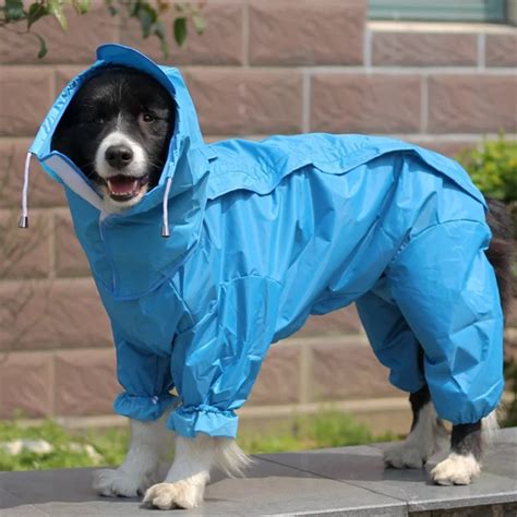 Large Dog Raincoat Clothes Waterproof Rain Jumpsuit For Big Medium Small Dogs Golden Retriever ...