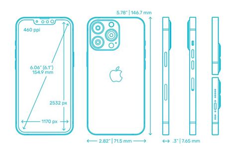 Apple iPhone 13 Pro (15th Gen) Dimensions & Drawings | Dimensions.com ...