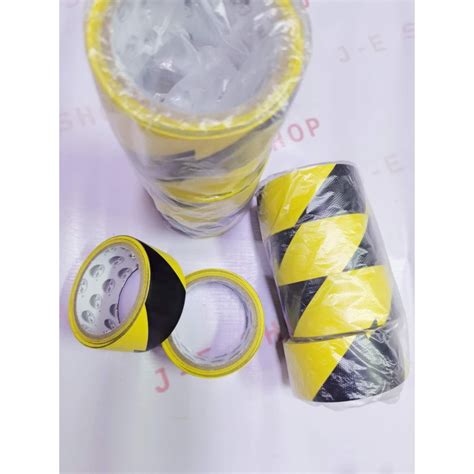 Floor safety caution warning tape (black yellow tape) | Shopee Philippines