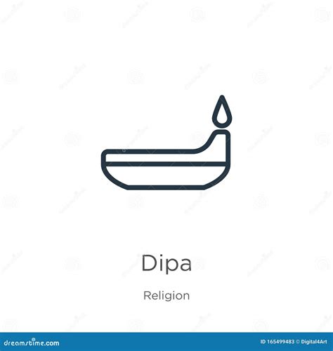 Dipa Icon. Thin Linear Dipa Outline Icon Isolated On White Background From Religion Collection ...