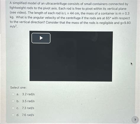 Solved A simplified model of an ultracentrifuge consists of | Chegg.com