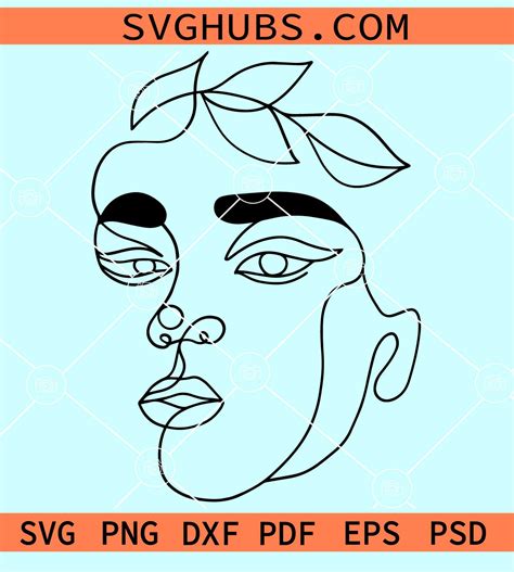 Face Line Art Generator : Line Art Abstract Face Embroidery | Bodenswasuee