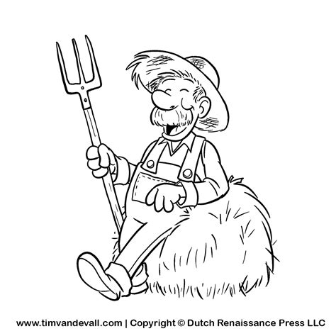 farmer-bw-clipart - Tim's Printables