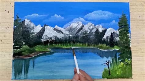 How to Paint Mountains | Acrylic Painting Mountains Landscape Easy - YouTube