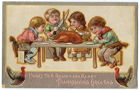 Lot - Antique / Vintage Postcard Thanksgiving Day