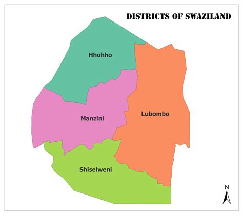 Political Map Of Swaziland Swaziland Districts Map | Images and Photos finder