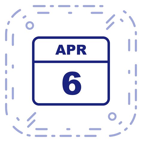 April 6th Date on a Single Day Calendar 508442 Vector Art at Vecteezy