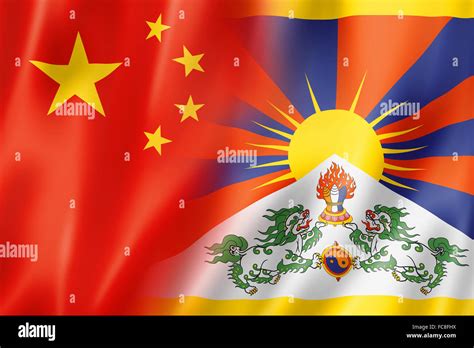 China and Tibet flag Stock Photo - Alamy