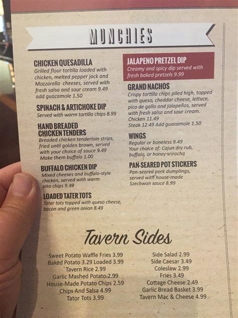 Menu at Grand Tavern Livonia pub & bar, Livonia