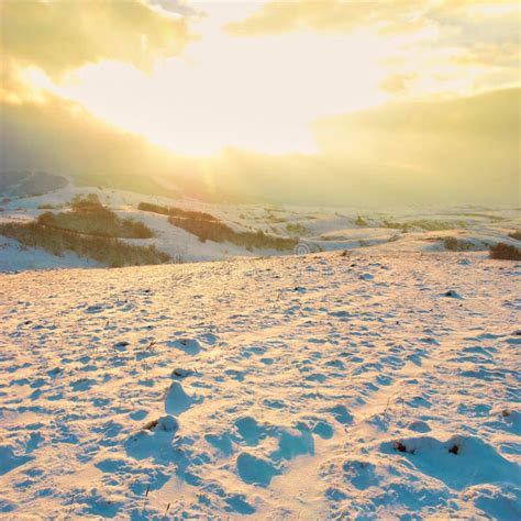 Snowy hills stock photo. Image of road, morning, outdoor - 206251274