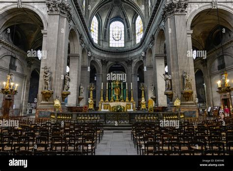 Parish church of Saint Sulpice, interior, Saint-Germain-des-Prés, Paris ...