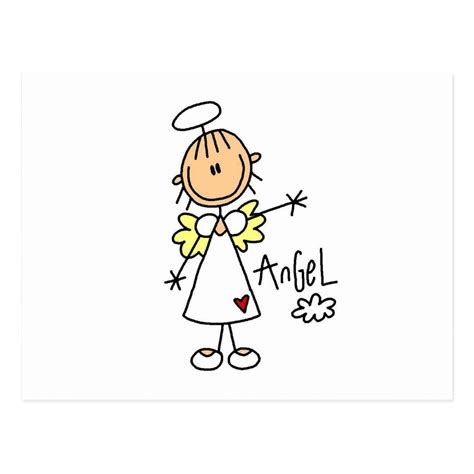 Stick Figure Angel T-shirts and Gifts Postcard | Zazzle | Stick figures, Stick figure drawing ...