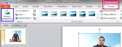 Remove Background From Image (Powerpoint) : In this case go to your background style and click ...