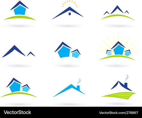 Real estate logo and icons Royalty Free Vector Image