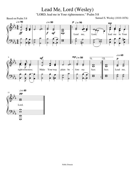 Lead Me Lord Wesley Sheet music for Piano (SATB) Easy | Musescore.com