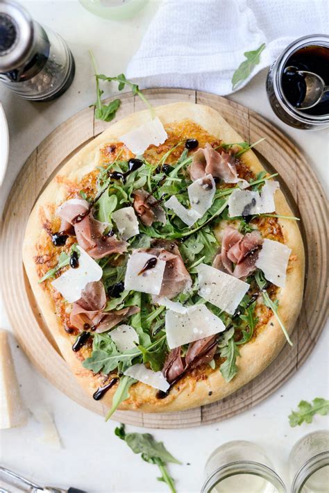 Fig Jam Prosciutto Pizza with Parmesan and Arugula - Simply Scratch