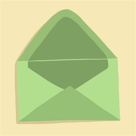 Premium Vector | A green envelope with a green envelope on it.