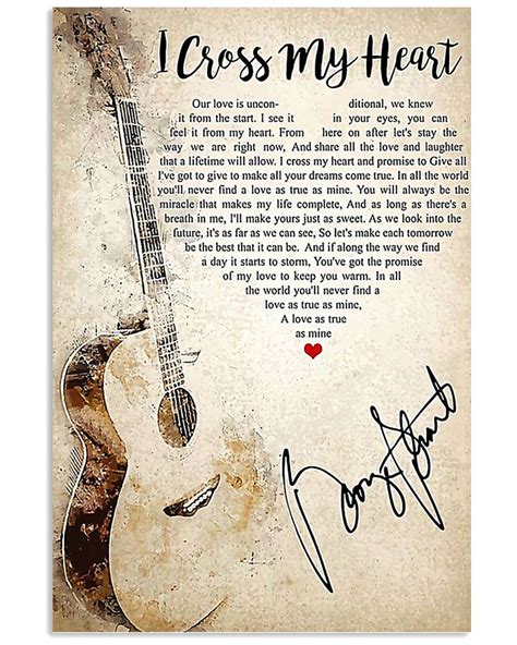George-Strait Sing I Cross My Heart Lyrics Guitar Design Gifts | Etsy