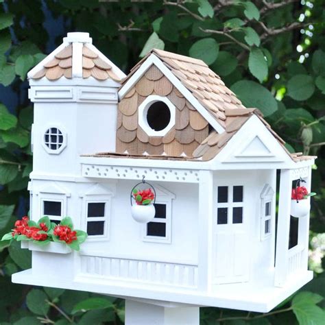 Home Bazaar 9-in W x 9-in H x 10-in D White Bird House Lowes.com | Bird ...