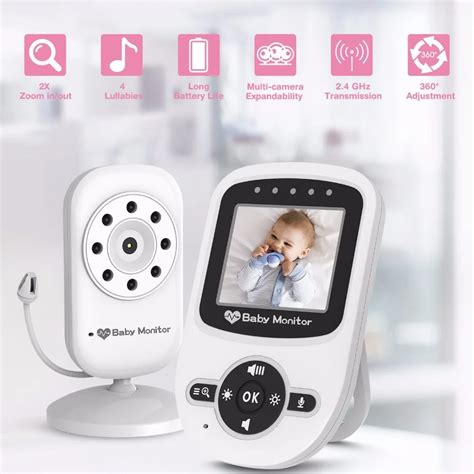 babykam wireless nanny wireless baby monitor sound 2.4 inch LCD IR Night Vision Baby Intercom ...