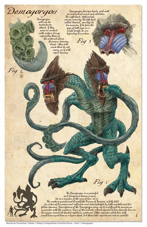 Bestiarum Vocabulum, Volume 1-Being a Compendium of Faerûn Fauna -- Plate 1: Demogorgon An ...