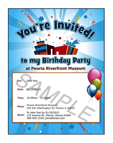 Write Invitation For Birthday Party