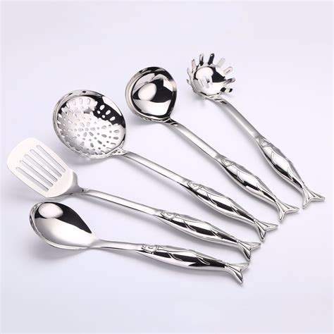 China 5 Pieces Stainless Steel Kitchen Utensils Cooking Utensil with Mirror Polish - China ...