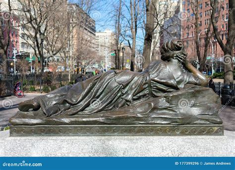 Back of a Nymph Statue on the Isidor and Ida Straus Memorial at Straus ...