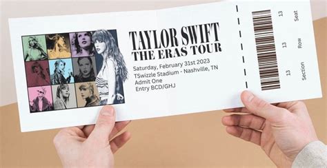 Taylor Swift the Eras Tour 2023 Customizable Ticket Template - Etsy ...