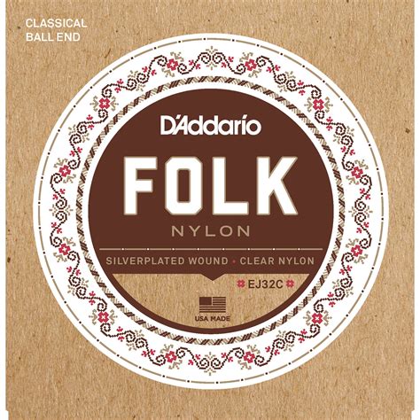 D'Addario EJ32C Folk Nylon Classical Guitar Strings EJ32C B&H