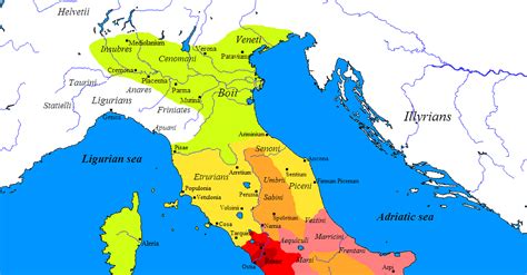 Ancient Roman Map Of Italy