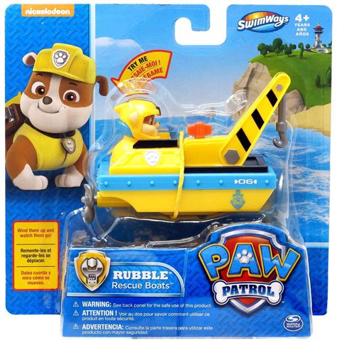 Paw Patrol Swimways Rubble Rescue Boat Bath Toy - Walmart.com